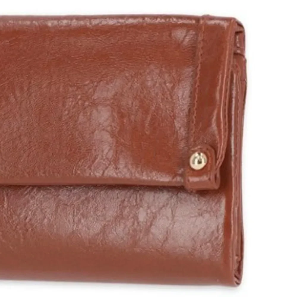 NWT Time and Tru Camel, Tan, Brown Farrah Silvadur Flap Front Tri Fold Wallet